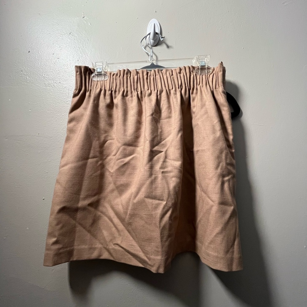 J Crew khaki tan Elastic Waist Mini Skirt
